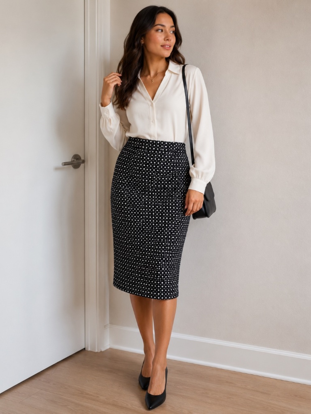 Banana Republic Textured Polka Dot Pencil Skirt Size 0